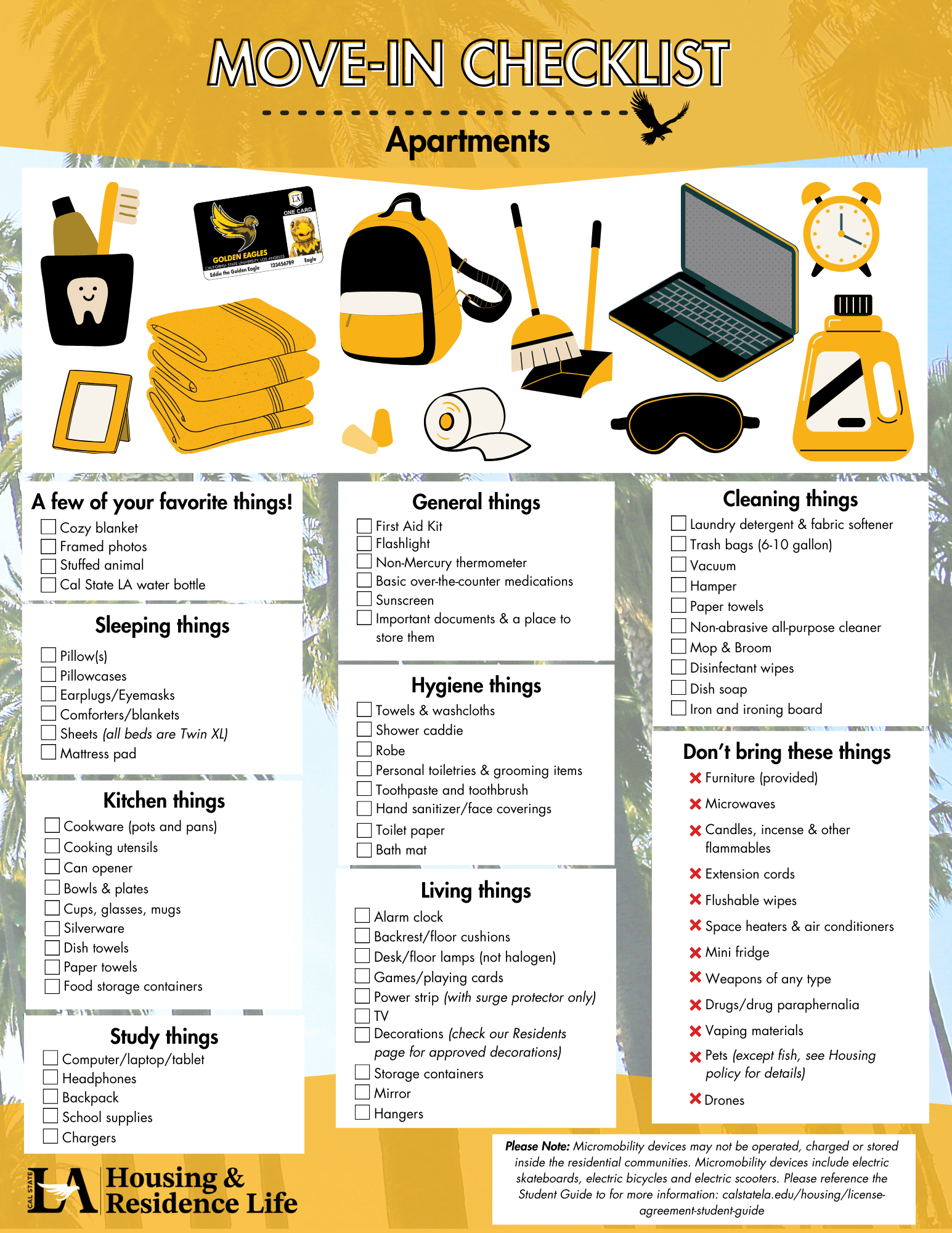 Apartment Move-in Checklist.