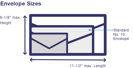 Dimensions for USPS accepted envelopes