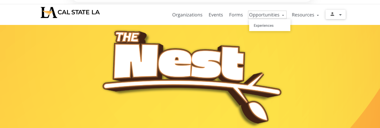 Cal State LA webpage header with ‘The Nest’ graphic.