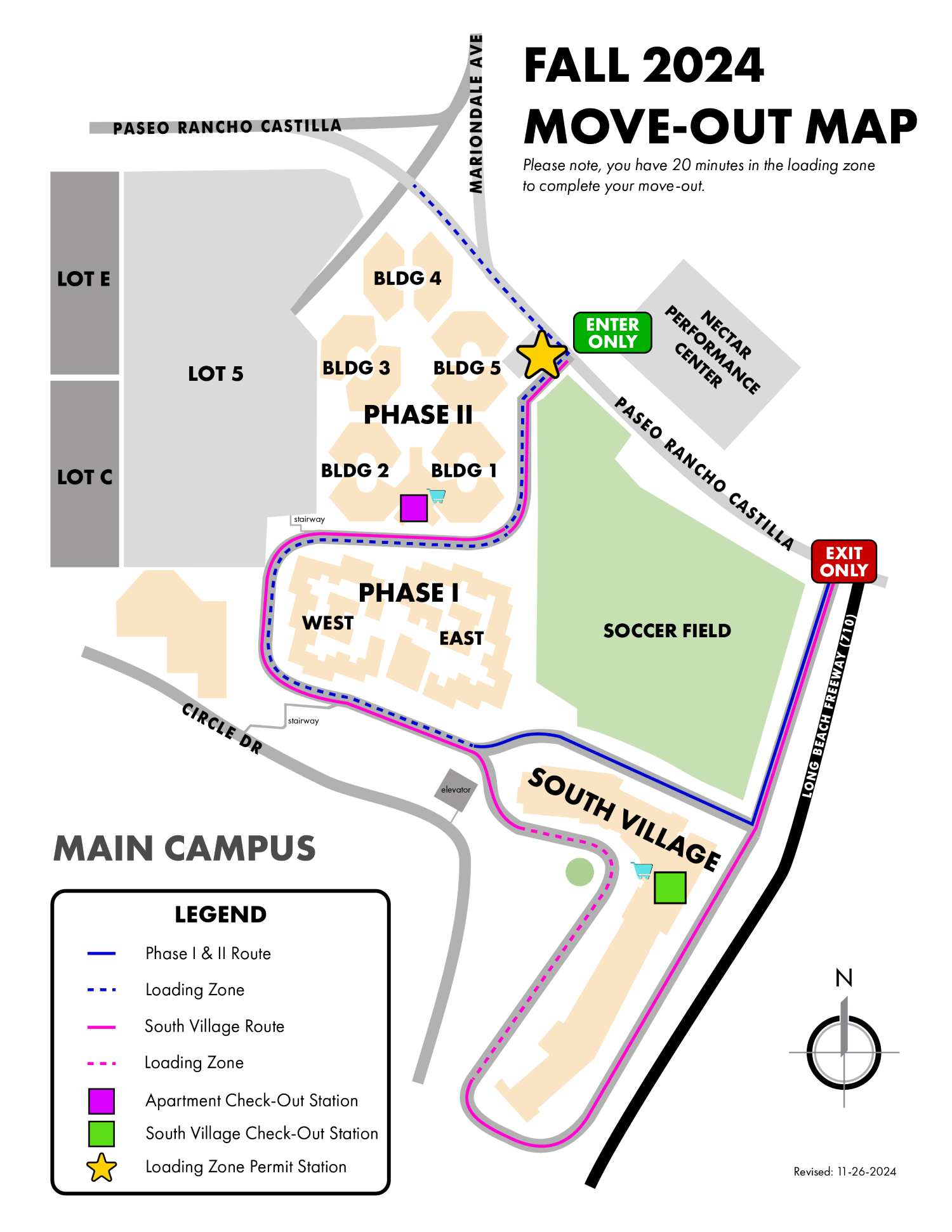 Fall 2024 Move-Out Map. 