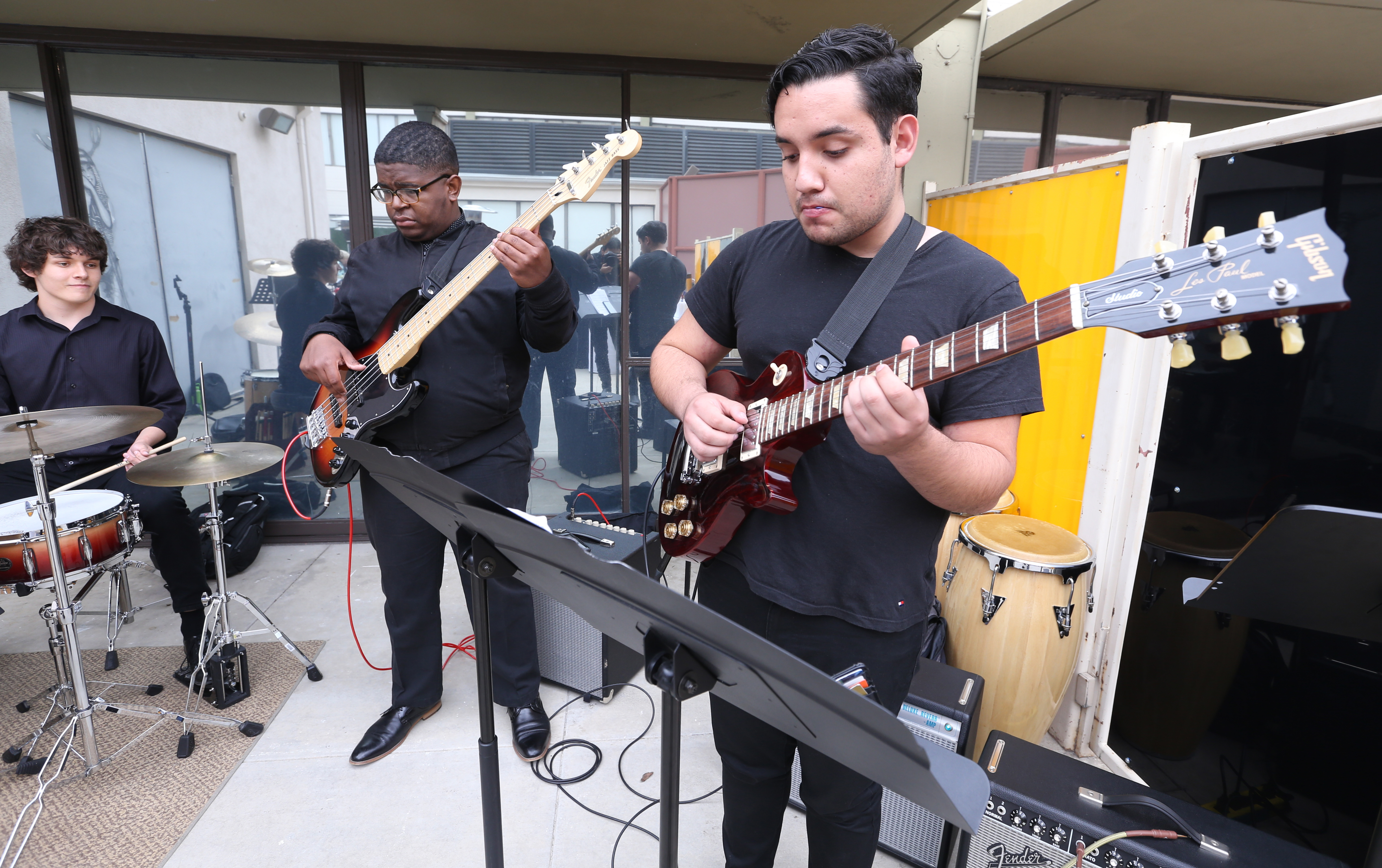 Student musicians playing