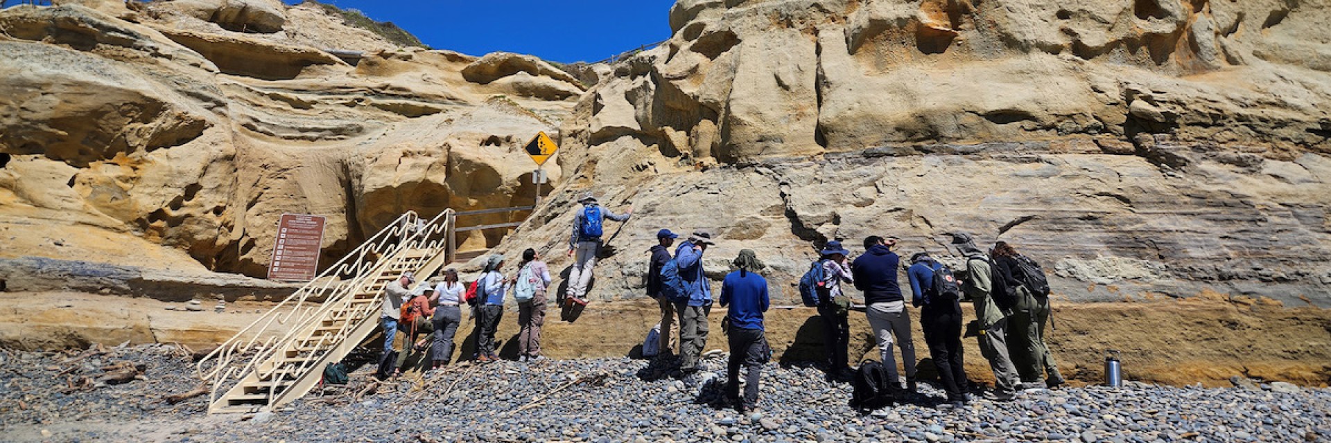 Geology students working in the field