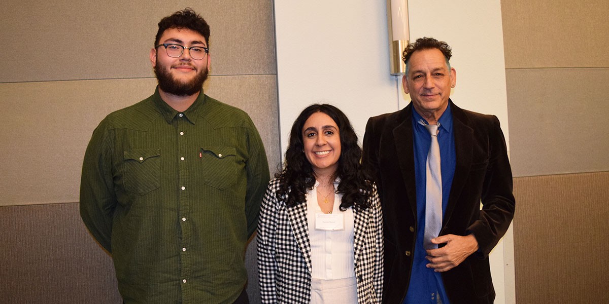 Top three 2024 Symposium Winners: Aaron Cruz, Aundia Dianat, Frank Sposato