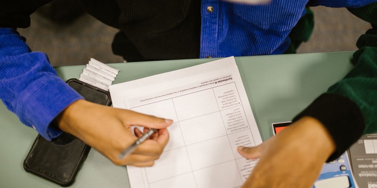 Student taking a test