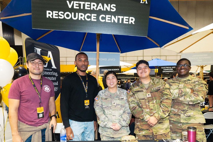 Cal State LA Veterans Resource Center staff and military-connected students at a recruitment event.