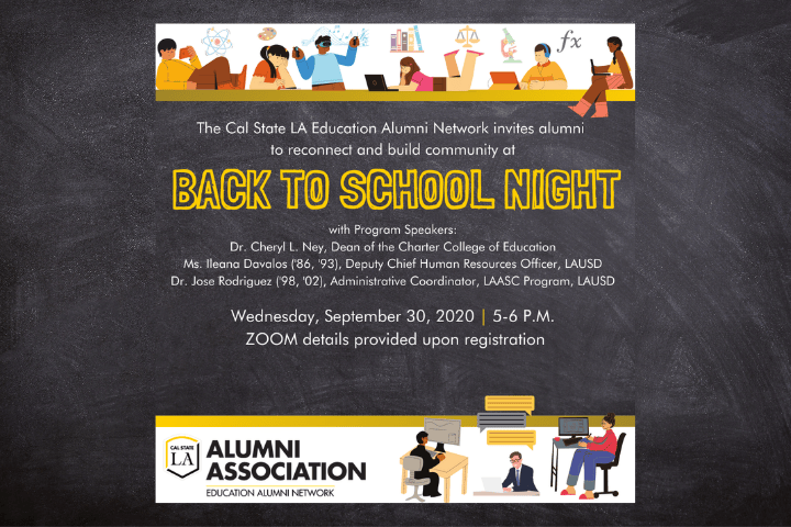 Back to school night. Wednesday, September 30, 2020