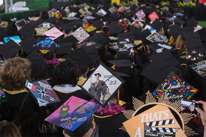 Decorated graduation caps