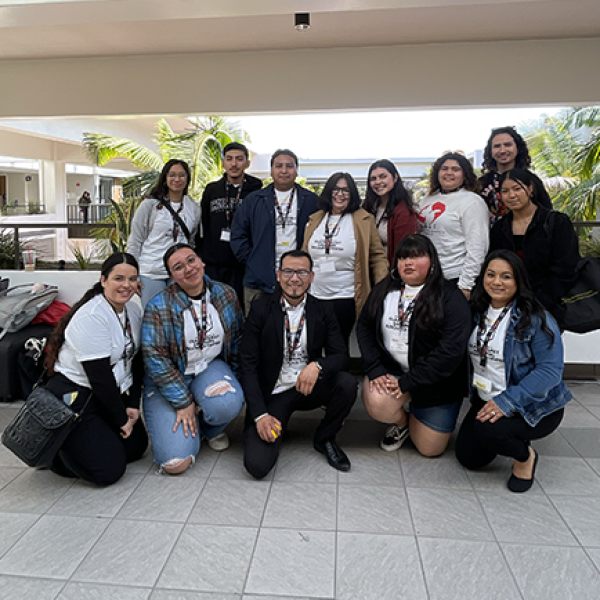 A group of students smiling.