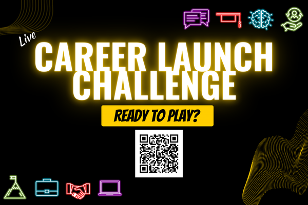 Live - Career Launch Challenge Ready to Play? QR to https://calstatela.instructure.com/enroll/HA4CA6