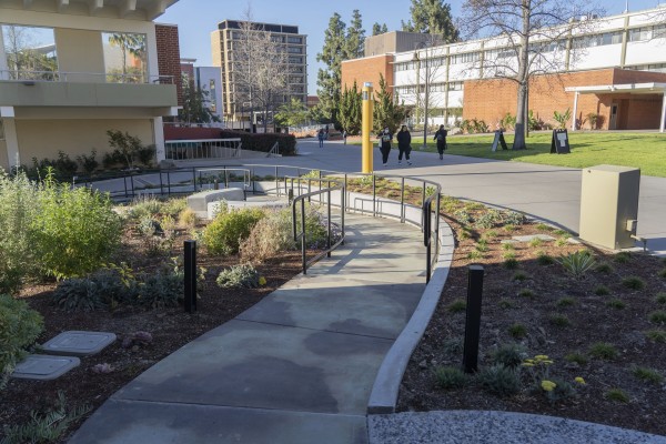 CSULA garden on main walkway