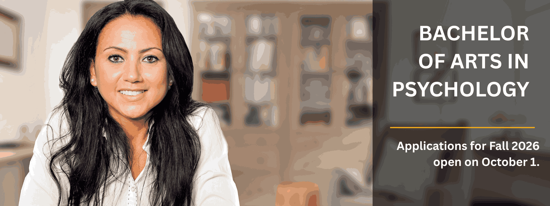 Woman with long hair in office