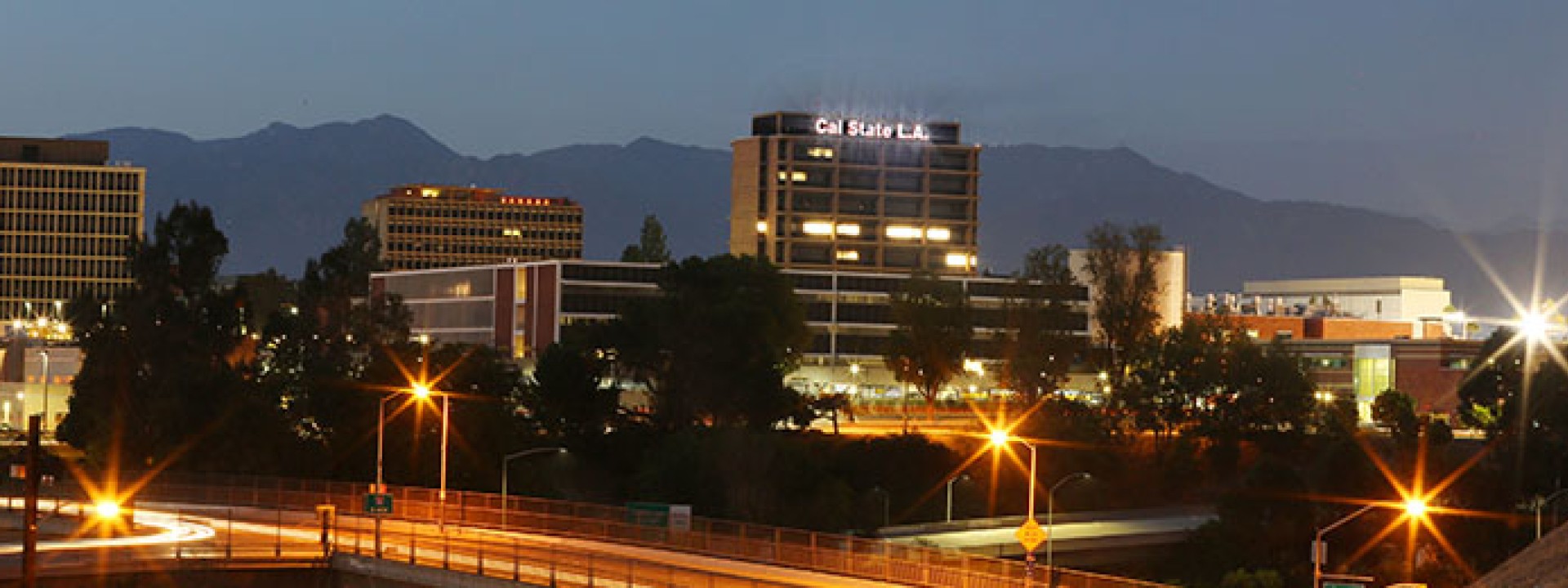 Cal State LA at sunset