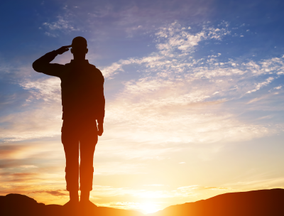 Soldier saluting